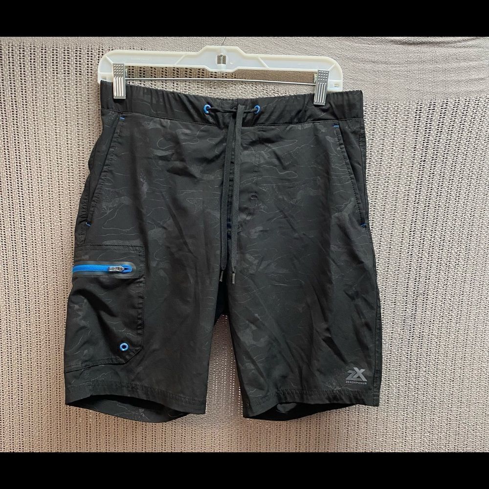 ZX zero exposure boys bathing suit gray and blue